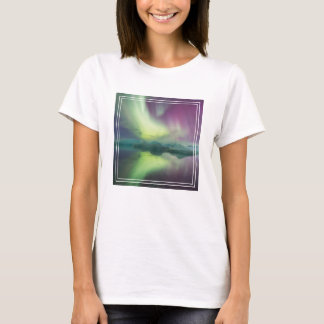 T-shirt Lumières d'Aurora dans la lagune | Jokulsarlon, Is