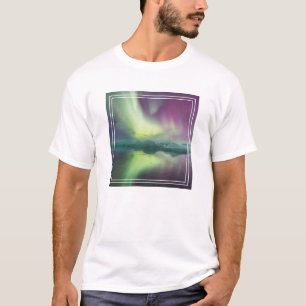 T-shirt Lumières d'Aurore dans la lagune Jokulsarlon, Is