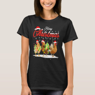 T-shirt Lumières de Fée de Noël de Poulet Joyeux Noël de P