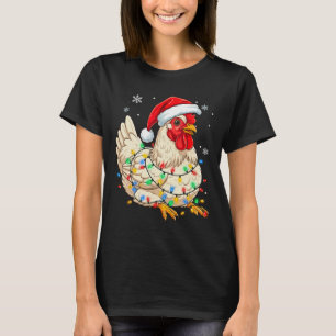 T-shirt Lumières de ferme de Noël Poulet de Noël