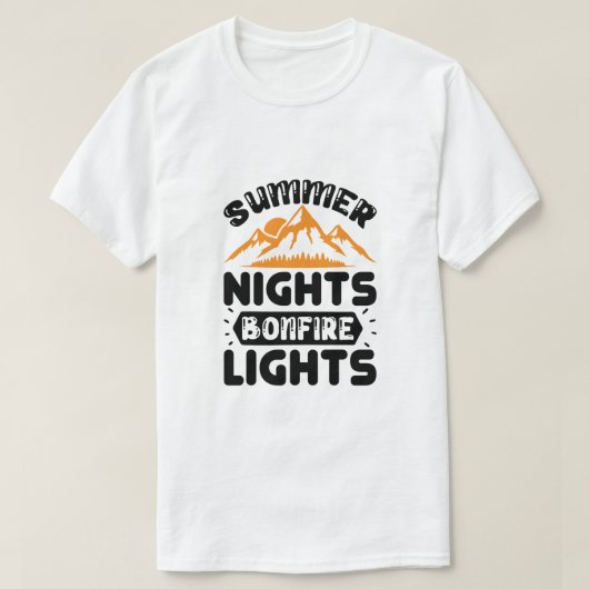 T-shirt Lumières de feu de joie des nuits d'été (Design devant)