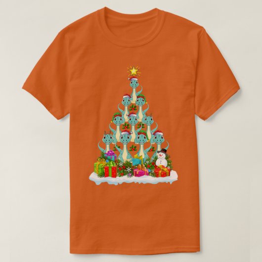 T-shirt Lumières de Noël amusant Père Noël Brontosaurus Di (Design devant)