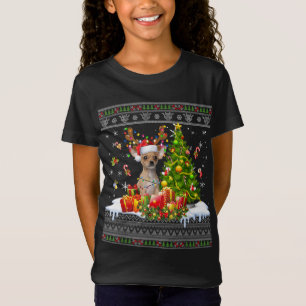 T-Shirt Lumières de Noël amusantes Chihuahua Chien Funny X