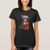 T-shirt Lumières de Noël Bernese Mountain Dog Santa Hat Sc (Devant)