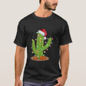 T-shirt Lumières de Noël Cactus Lover Amusant Noël Long Sl (Devant)