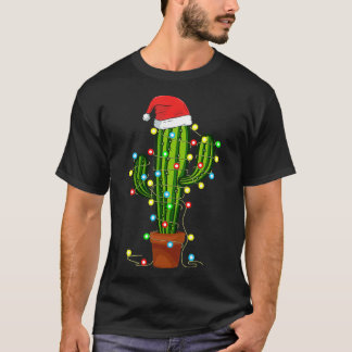 T-shirt Lumières de Noël Cactus Lover Drôle cadeau de Noël