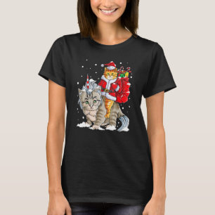 T-shirt Lumières de Noël Chat Noir Amateur de Chat Drôle d