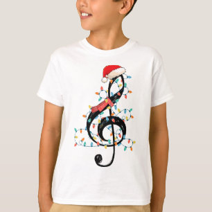 T-shirt Lumières de Noël Clé de Sol Musique Amateur de Noë