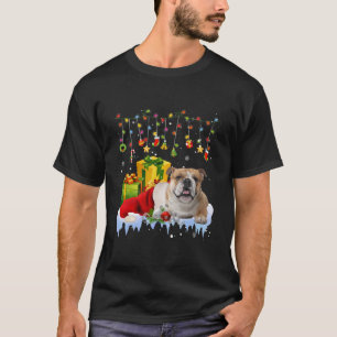 T-shirt Lumières de Noël de Bulldog anglais