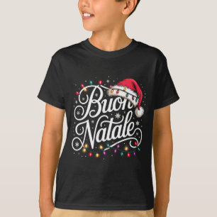 T-shirt Lumières de Noël de Famille Italienne Chapeau de P