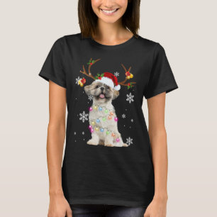 T-shirt Lumières de Noël des diners de Noël des mignons Sh