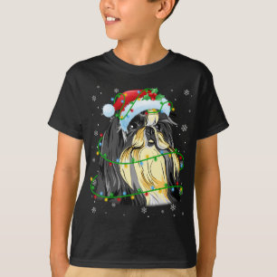 T-shirt Lumières de Noël drôle Chih Tzu Chien Santa Hat Sc