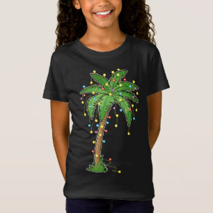 T-Shirt Lumières de Noël Palm Tree Beach Funny Tropical Xm