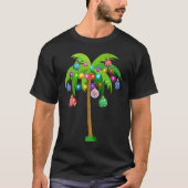T-shirt Lumières de Noël Palm Tree Hawaii Beach Tropical (Devant)