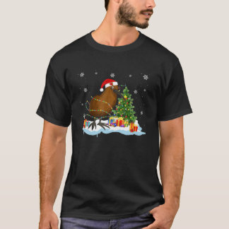 T-shirt Lumières de Noël Père Noël Kiwi Oiseau drôle Kiwi