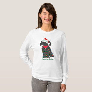 T-shirt Lumières de Noël personnalisées Labradoodle