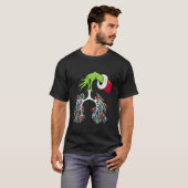 T-shirt Lumières de Noël pulmonaire Thérapeute respiratoir (Devant entier)