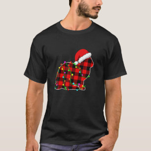T-shirt Lumières de Noël Pyjama Red Plaid Bunny Animaux Lo