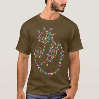 T-shirt Lumières de Noël Sloth Xmas Lumières de fées drôle