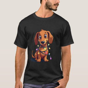 T-shirt Lumières de Noël Teckel (3)
