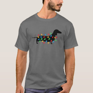 T-shirt Lumières de Noël Wiener Dachshund Amoureux des chi