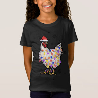 T-Shirt Lumières de poulet avec le chapeau de Noël Pyjamas
