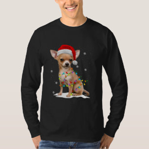 T-shirt Lumières de sapin de Noël de Chihuahua avec flocon