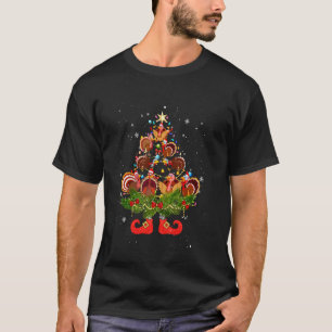 T-shirt Lumières de sapin de Noël de dindes Chapeau de Pèr