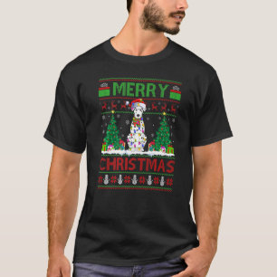 T-shirt Lumières de sapin de Noël Santa Ugly Dalmatien Noë