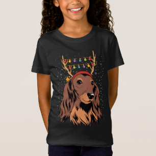 T-Shirt Lumières des arbres de Noël des rennes de cheveux