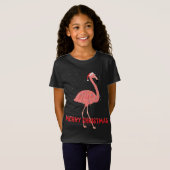T-Shirt Lumières des arbres de Noël flamingo (Devant entier)