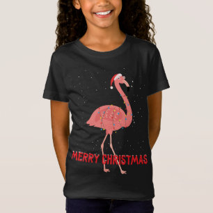 T-Shirt Lumières des arbres de Noël flamingo
