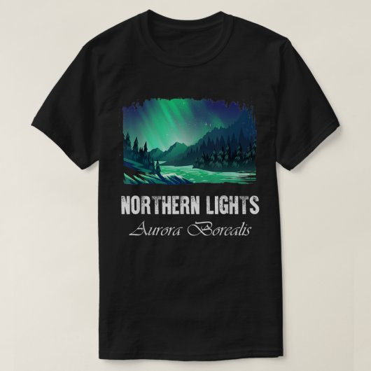 T-shirt Lumières du Nord, Aurora Borealis  (Design devant)