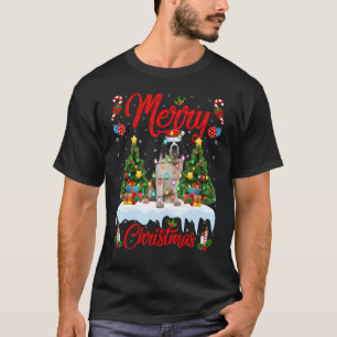 T-shirt Lumières Jardin de Noël Père Noël Saint Bernard Ch
