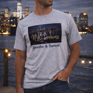 T-shirt Lumières nocturnes de New York, romance et rêves d