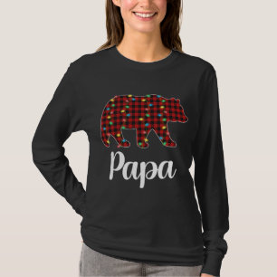 T-shirt Lumières rouges de Noël Papa Bear Xmas Pajama