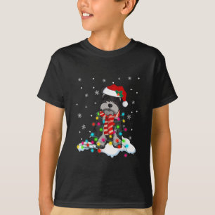 T-shirt lumières schnautiques de Noël mignonnes avec cha