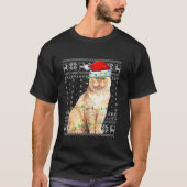 T-shirt Luminaires de Noël doux Père Noël Scottish Fold Ca (Devant)