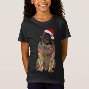 T-Shirt Luminaires de Noël Leonberger Amoureux des chiens 