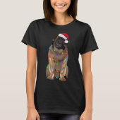 T-shirt Luminaires de Noël Leonberger Amoureux des chiens (Devant)