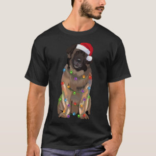 T-shirt Luminaires de Noël Leonberger Amoureux des chiens 