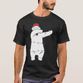 T-shirt Luminaires d'ours de Noël Dabing Santa Chapeau pou (Devant)
