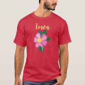 T-shirt Lumineux Iowa Prairie Rose Jaune Texte Fleurs d'Ét (Devant)