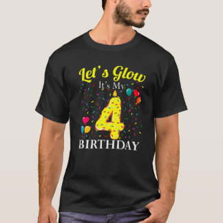 T-shirt Luminons c'est mon 4ème anniversaire Sweet Party N
