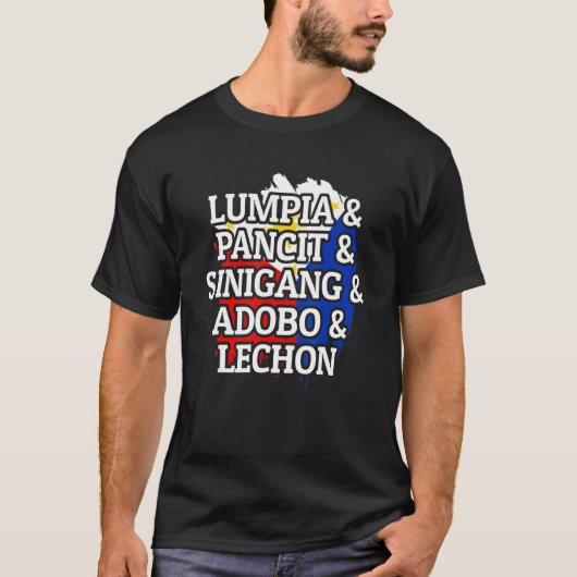 T-shirt Lumpia Pancit Sinigang Adobo Lechon Philippines Fo (Devant)
