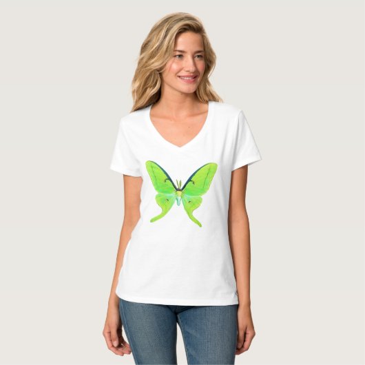 T-shirt Luna moth - vert citron (Devant entier)