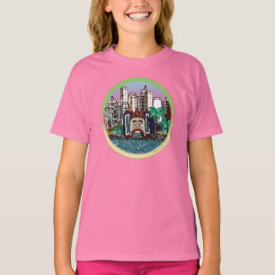 T-shirt   Luna Park ronde - ciel mauve