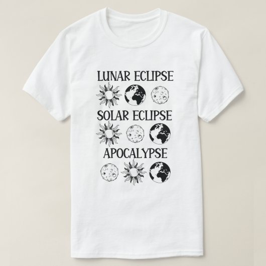 T-shirt Lunaire Eclipse Solaire Eclipse Apocalypse Espace (Design devant)