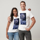 T-shirt Lunar Eclipse bleu et blanc (Unisexe)