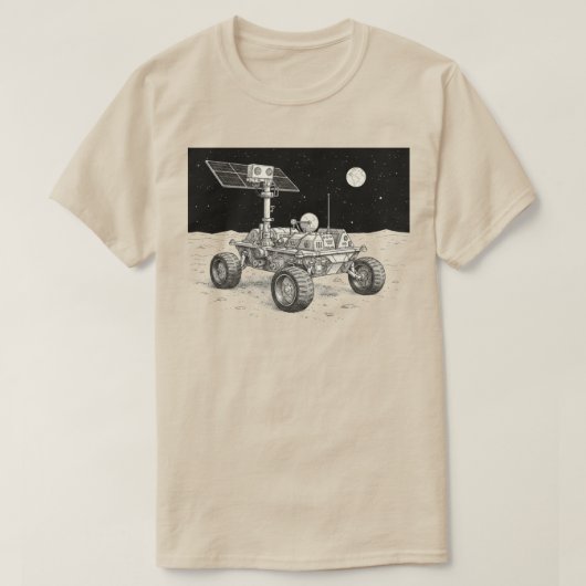 T-shirt Lunar Rover Exploration Illustration (Design devant)
